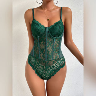 V neck lace cami bodysuit