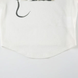 Cap sleeve high neck print top