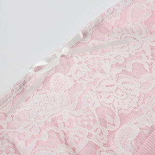 Lace bowknot ruffle tube top