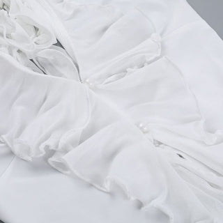 Halter backless ruffle self tie top