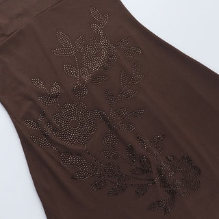 Square neck beaded cami mini dress