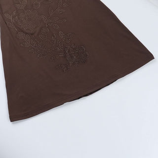 Square neck beaded cami mini dress