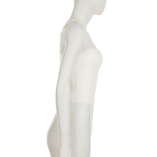 One shoulder solid backless top