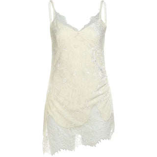 V neck lace hem cami top