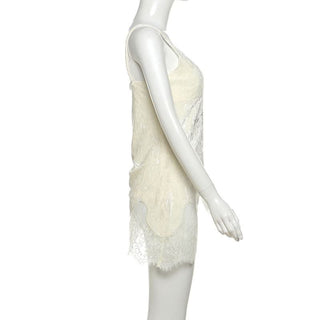 V neck lace hem cami top