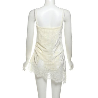 V neck lace hem cami top