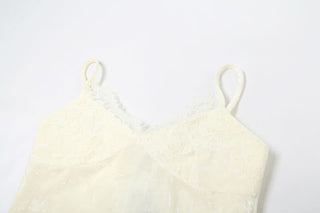 V neck lace hem cami top