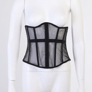 Lace up corset mesh top