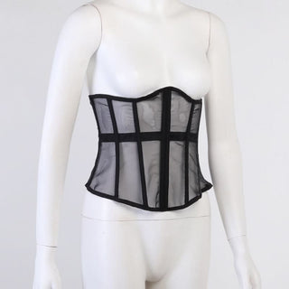 Lace up corset mesh top