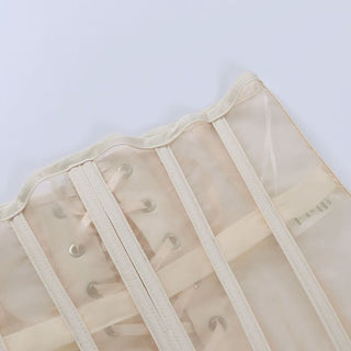 Lace up corset mesh top