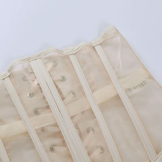 Lace up corset mesh top