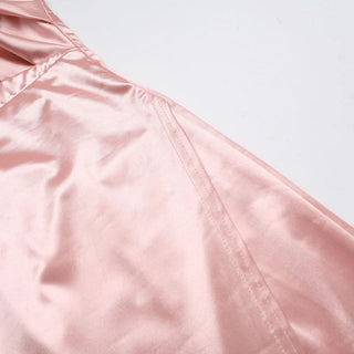 Hollow out satin slit ruched cut out maxi dress