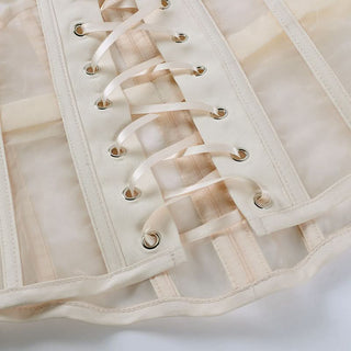 Lace up corset mesh top