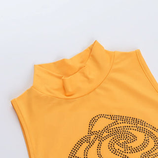 High neck sleeveless beaded top