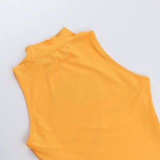 High neck sleeveless beaded top