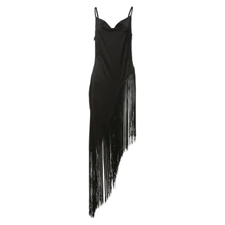 V neck tassels solid irregular cami top