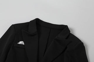 Turnover collar long sleeve lace hem bodysuit