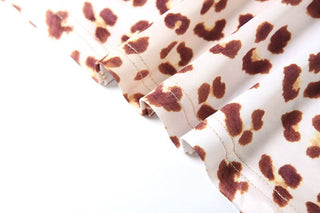 Leopard print lace hem mini dress