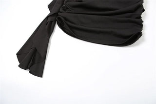 Ruched backless cami mini dress