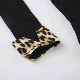 Turnover collar leopard print button mini dress