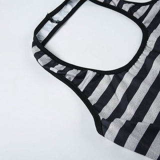 Halter striped print beaded top