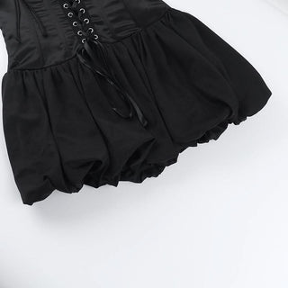 One shoulder lace up mini dress