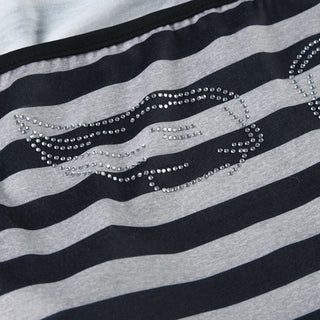 Halter striped print beaded top