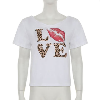 Short sleeve leopard print top