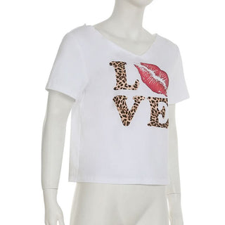 Short sleeve leopard print top