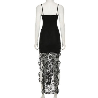 Ruffle lace cami mini dress