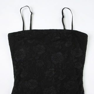 Ruffle lace cami mini dress