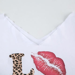 Short sleeve leopard print top