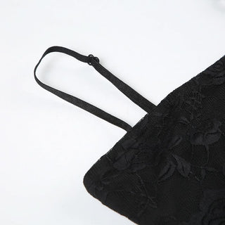 Ruffle lace cami mini dress