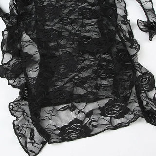 Ruffle lace cami mini dress