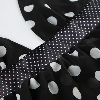 Halter v neck polka dot backless mini dress