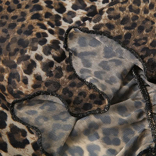 Halter ruffle leopard print backless top