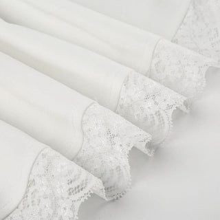 Square neck lace hem button zip-up cami mini dress