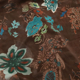 Ruffle v neck flower print mesh cami top