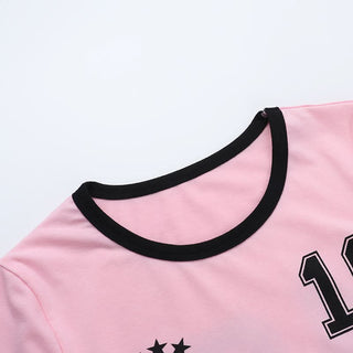 Crewneck short sleeve "10" print top