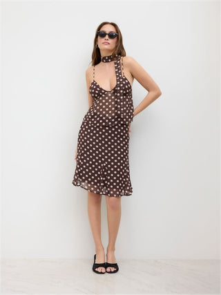 Mesh Mesh Low Rise Polka Dot Bowknot Mermaid Skirt For Daily Casual