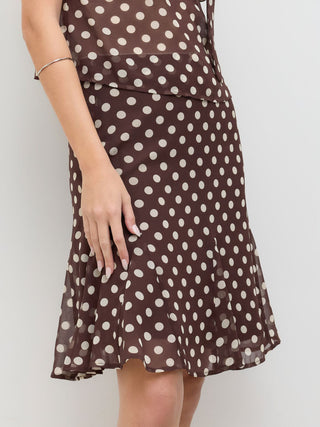 Mesh Mesh Low Rise Polka Dot Bowknot Mermaid Skirt For Daily Casual