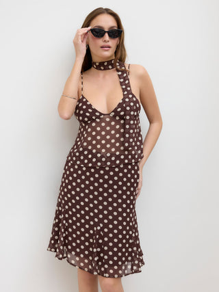 Mesh Mesh Low Rise Polka Dot Bowknot Mermaid Skirt For Daily Casual