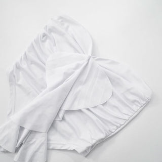 Ruffle ruched solid tube top