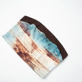 Contrast backless tube maxi skirt set