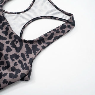 Square neck leopard print tank short pant set