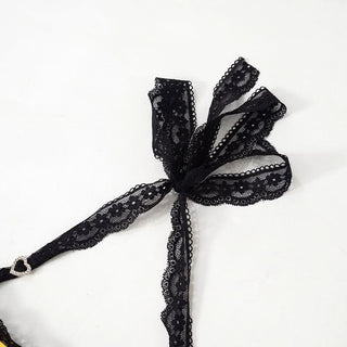 Halter lace hem abstract print lace up mini dress