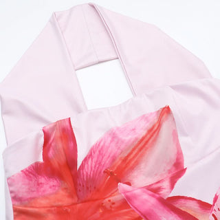 Flower print halter tube top