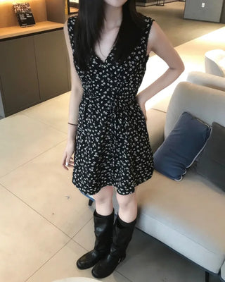 flare floral mini dress