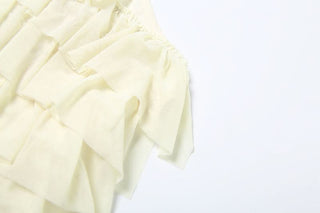 Halter ruffle self tie backless top