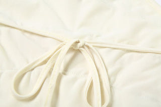 Halter ruffle self tie backless top